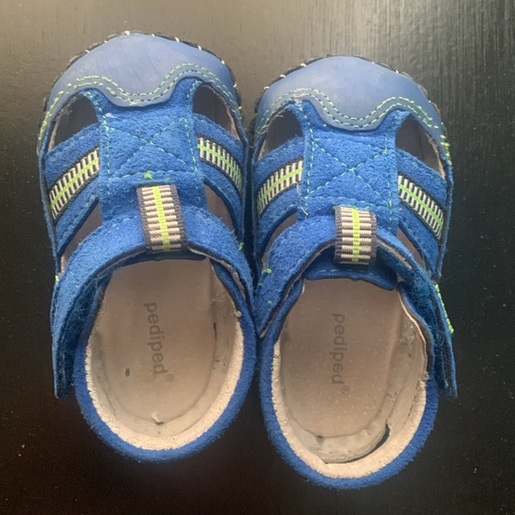 Pediped Gustan Blue Lime Baby Sandal 6-12 months - Picture 3 of 7